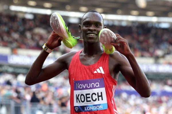 Kenya’s 18-year-old Phanuel Kipkosgei Koech wins the 1500m at the London Diamond League in a record-breaking 3:28.82