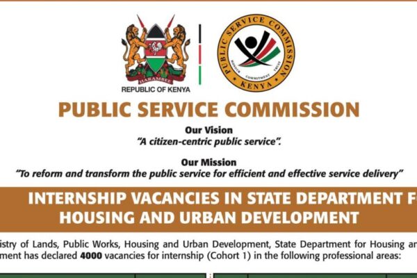 4,000 Internship Vacancies – State Department for Housing and Urban Development (Kenya) 2025